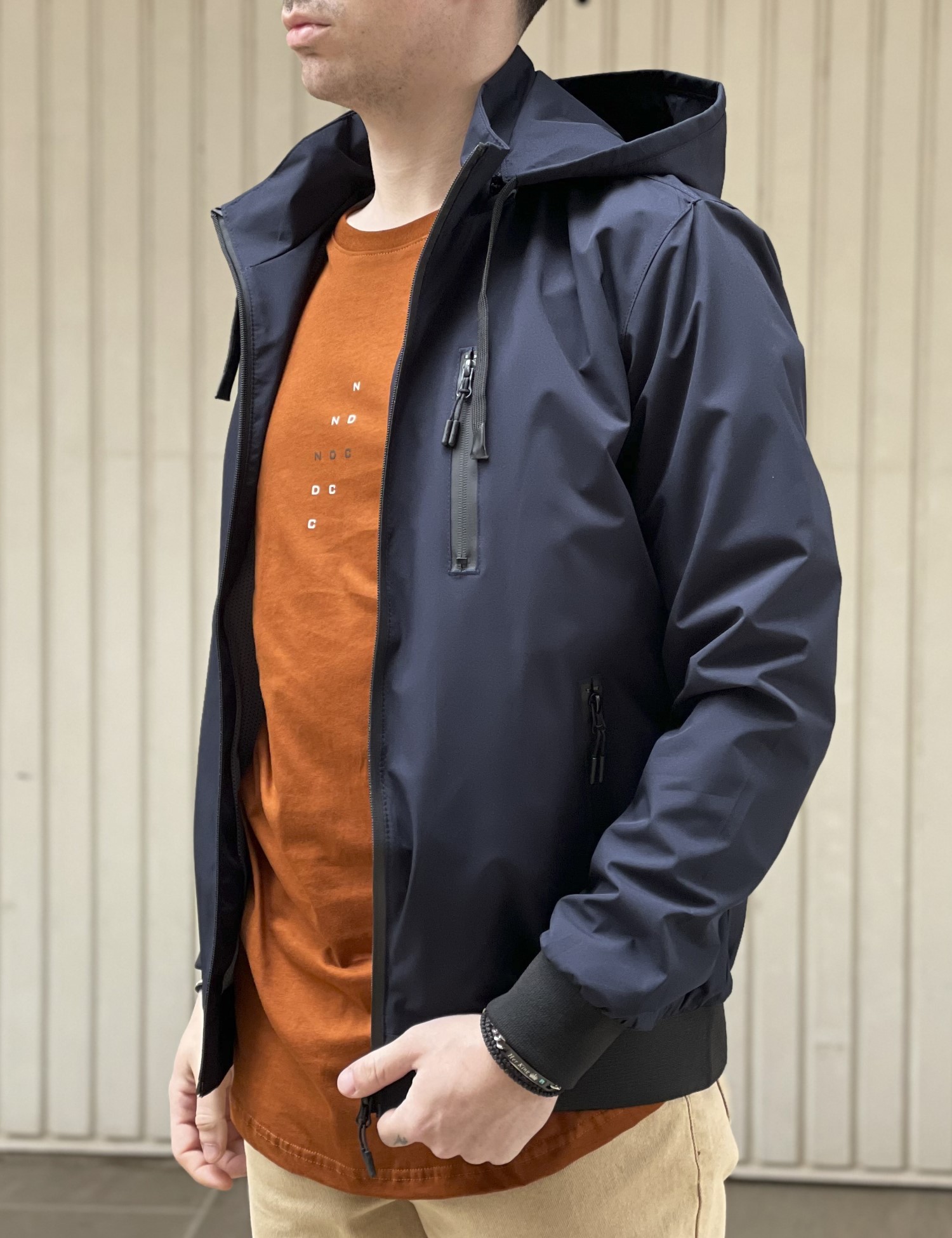 Ανδρικό μπλε Jacket με κουκούλα WS8032B φωτογραφία